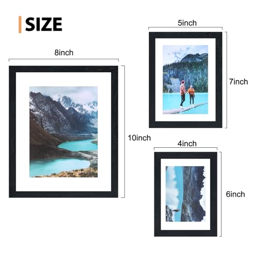 Fixwal Picture Frames Set, 15 Pack Black Picture Frames Collage Wall Decor for Assorted Photos, Three 8x10, Six 5x7, Six 4x6 for Wall Hanging or Tabletop Display - Image 3