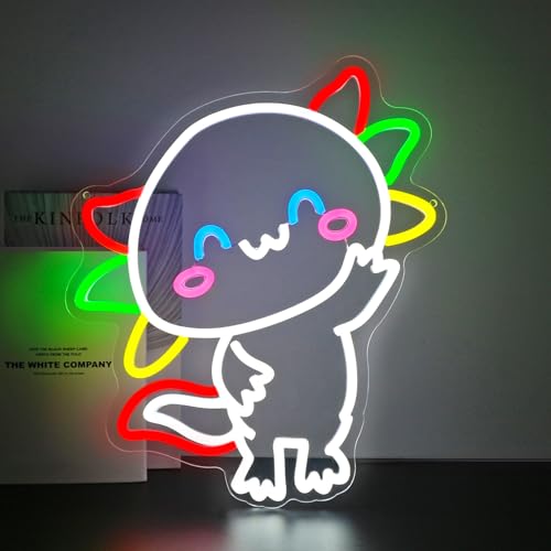 Image of Axolotl Neon Sign, Neon Signs for Wall Decor Neon LED Signs Room Neon Light Up Signs Home Decor for Bedroom Club Party Bar Shop USB Operated