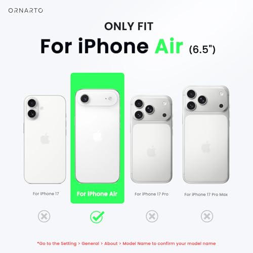 ORNARTO for iPhone Air Case Clear, Fit for MagSafe, Light Blue - image 2