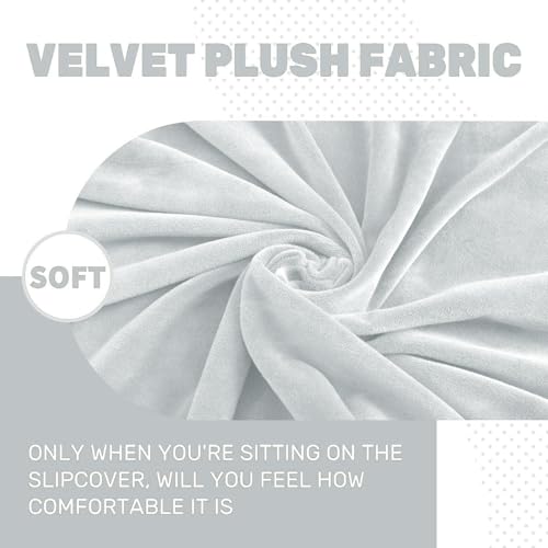 Image of ZNSAYOTX Stretch Velvet Recliner Cover 4-Pieces, Thick Soft Recliner Chair Slipcover with Pocket, Non-Slip Elastic Bottom for Kids Pets, Luxury Plush Reclining Protector Comfy Washable (Silver Grey)