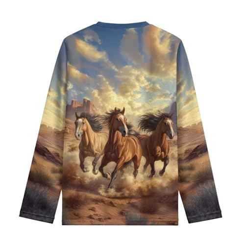Image of Long Sleeve Shirts for Girls Casual Crewneck Tops Fall Winter Outfits for 3-16 Years Old