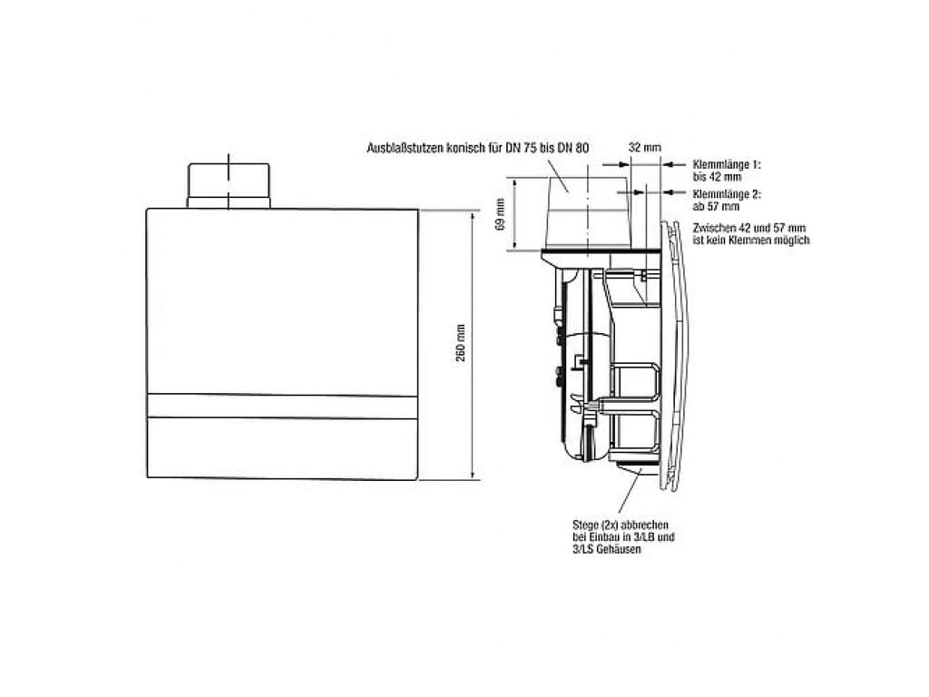 Ritzer by Lunos Silvento ec als Klemmlüfter - schnell installiert, Komplettset inkl. Platine, Lüfter, Badlüfter, Rohrlüfter, Ventilator (mit Basisplatine)