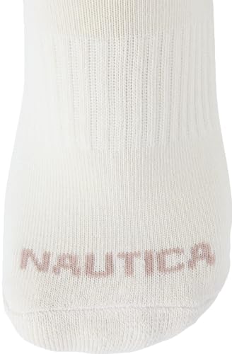 Image of Nautica Womens High Quarter Socks Moisture Wicking Cushioned Socks, 6 Pack | Dri-Motion Moisture Wicking Stretch Fabric, Cushioned Key Areas, Reinforced Heel and Toe, High Quarter Cut, Shoe Size 4-10