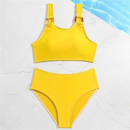 Girls Beach Sport Athletic Bikini Swimsuit Solid Color Swimwear 2 Piece Swimsuits Teens Girl Bathing Suits2