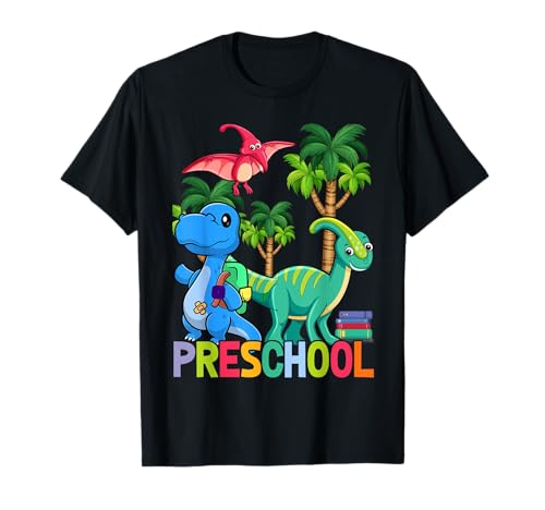 Retro Preschool Cute Dinosaur Preschool Teacher Kids Boys T-Shirt