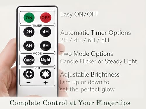 Image of Flameless Taper Candles Flickering with Remote and Timer, 3D Moving Flame Taper Candle Battery Operated to 400 Hours, 9 Inch Window Candles(High Shine Silver)