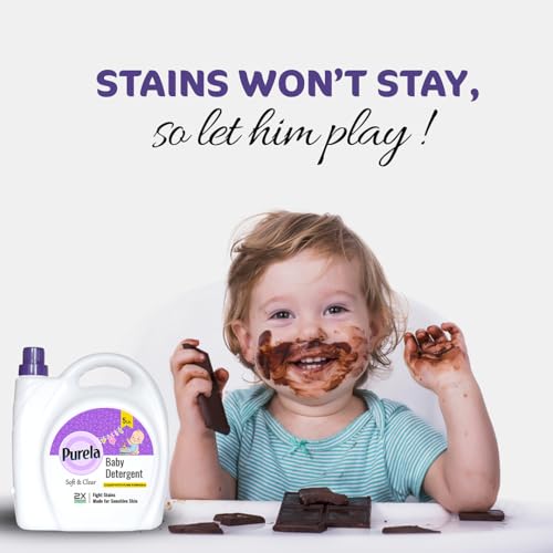 Image of Purela Baby Laundry Detergent 5L | Pediatrician-Tested, Hypoallergenic for Newborns | Stain & Odor Removal | Gentle on Sensitive Skin & Cloth Diapers