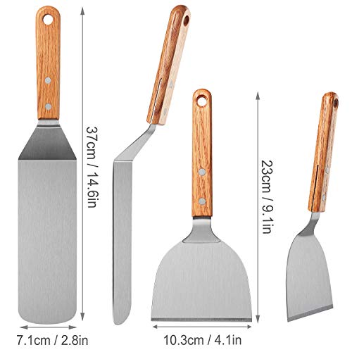 grilljoy 10PC Professional Griddle Spatula Set-Food Grade Stainless Steel Breakfast Kit-Grill Griddle Set for Flat Top Outdoor Cooking - Ideal