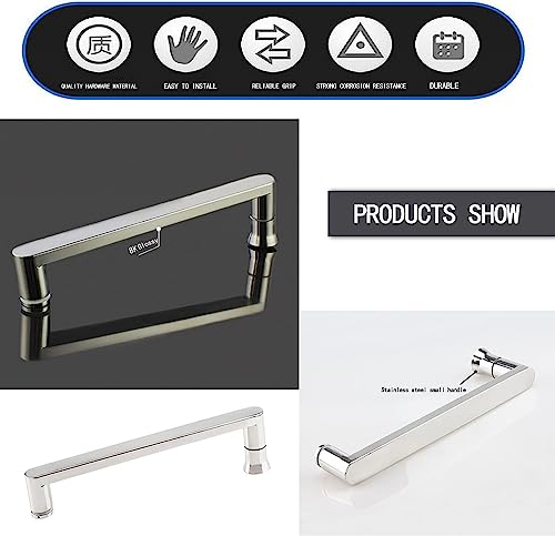 Poignée de porte coulissante en verre de douche inox durable - 6