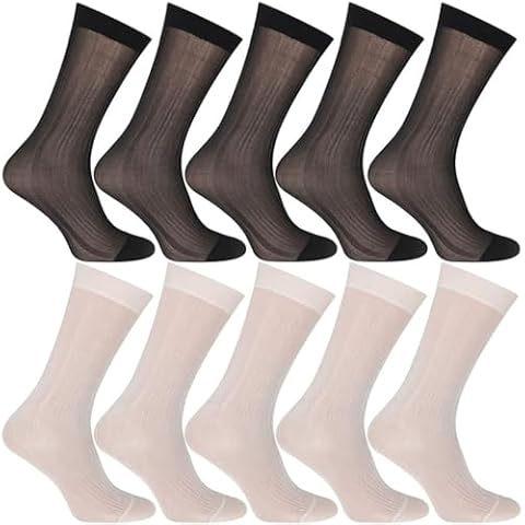 BABAHU Men's Ultrathin Silk Dress Socks Cover