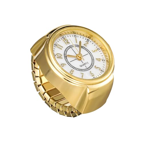 Fashion Frill Ring Watch for Women Stainless Steel Gold Plated St...