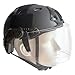 Tactical Airsoft Paintball PJ Type Fast Helmet with Face Shield Visor Goggles Side Rail & NVG Mount (Black)