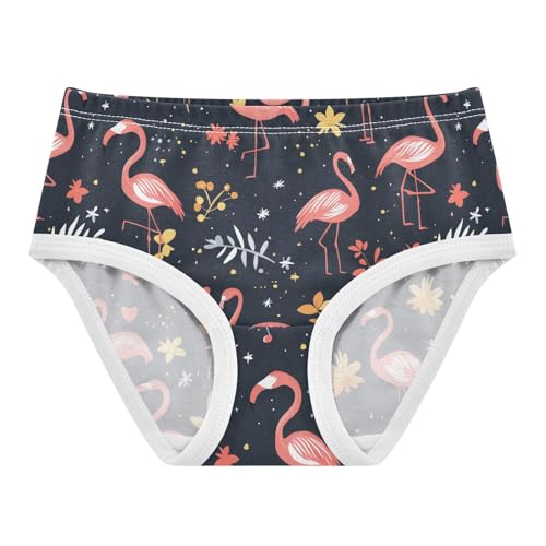 Wusikd Flamingo Girls' Underwear Cotton Flowers Leaves Girls Briefs Soft Toddler Underwear 2T