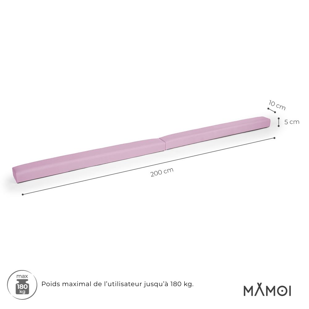 MAMOI® Poutre Gymnastique Pliable (Longueur 200 cm), Accessoires de Gym, Poutre Anti-dérapante et Pratique à Transporter