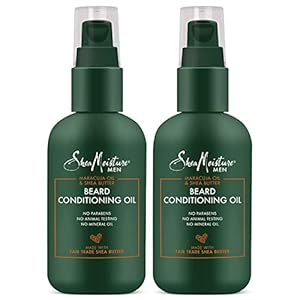 SheaMoisture Beard Conditioning Oil for Men, Beard Oil with Coconut Oil, Olive Oil, Maracuja Oil & Shea Butter to Moisturize & Soften, Beard Conditioner & Detangler, Pack of 2-3.2 Fl Oz Ea