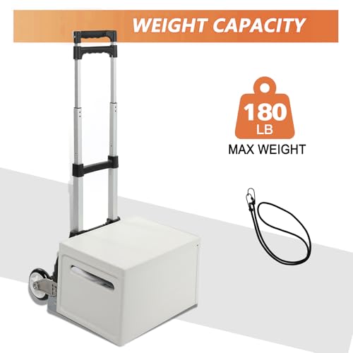 Carrito de mano plegable para moverse con mango telescópico y ruedas de aluminio ligero 6