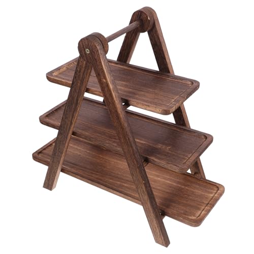 Support à trois plateaux en bois marron grand espace de rangement