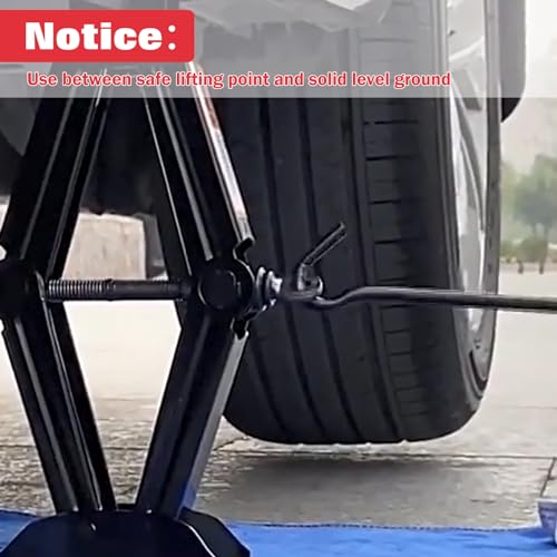 Image of Car Jack Kit Small Scissor Jack for Car 1.5 Ton (3,307 lbs) with Labor-Saving Jack Ratchet Wrench Crank Handle, Portable Car Lift Jack Scissor Lift Jack Car Tire Change Kit for Auto SUV MPV