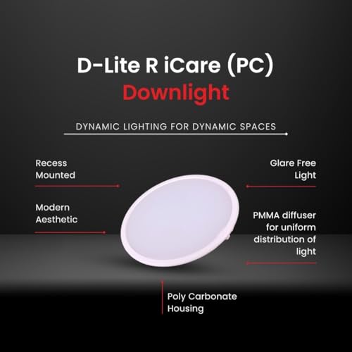 Image of Instapower Polycarbonate Recessed Ceiling Light Ultra Slim Round LED Downlight 2-Year Warranty (Cool White - 15W)
