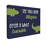 The Kids Room by Stupell See You Later Alligator, After a While Crocodile Canvas Art, 16