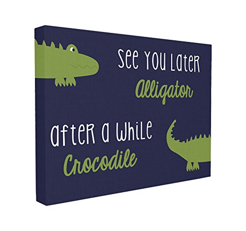 The Kids Room by Stupell See You Later Alligator, After a While Crocodile Canvas Art, 16