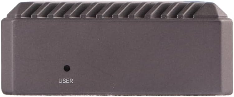 Ġenb view of Radxa E20C Mini PC with USER button