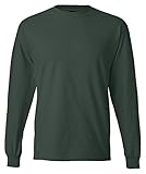 Hanes Men`s Adult Beefy-T Long-Sleeve T-Shirt,Large,Deep Forest