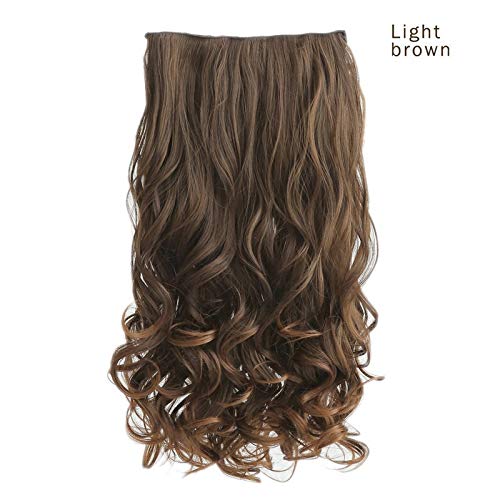Image of 24Inches 5Clips Based Synthetic Curly hair extension BROWN | Hair extension clips