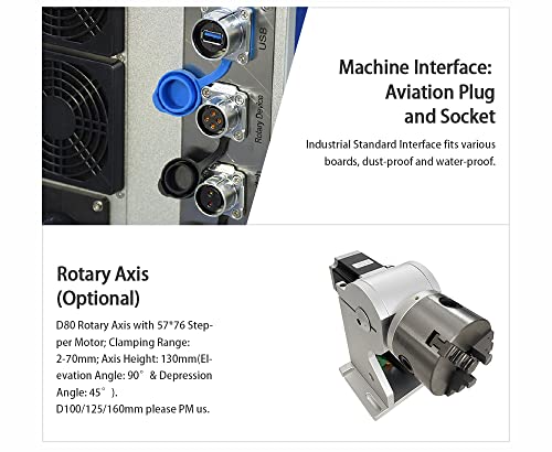 Us Stock 50W Jpt Fiber Laser Marking Machine Fiber Laser Engraver With 175×175Mm Lens And D80 Rotary Axis #TOP4