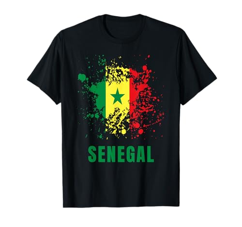 Sénégal rétro Vintage Aquarelle Sport Drapeau sénégalais T-Shirt