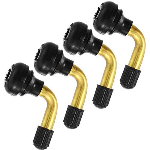 Válvula de neumático sin tubo PVR70, 4 unidades, válvula de neumático, válvula de ángulo de 90 grados, válvula de latón, para motocicletas, coches, bicicletas, scooters Cover