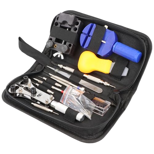 AccuCell Kit d'outils d'horloger d'env. 30 pièces avec sac de rangement Noir