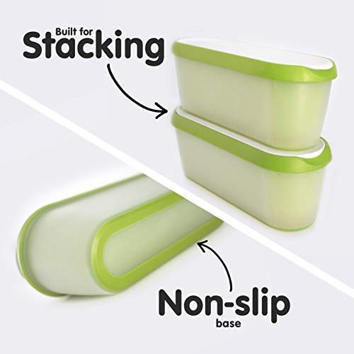 SUMO Jumbo Homemade Ice Cream Containers: Dishwasher Safe Tub. 2.5 Quart (Green)