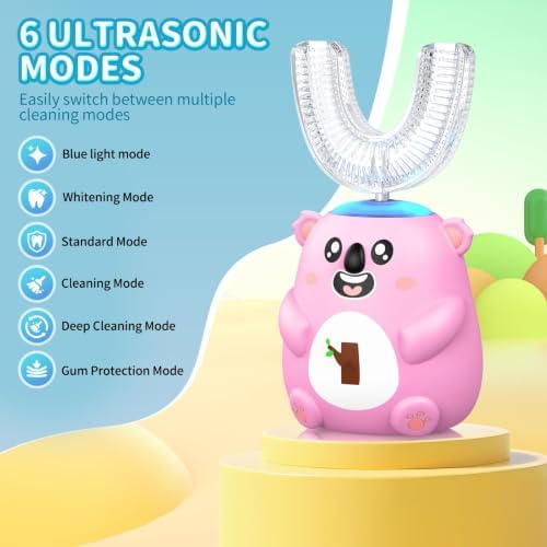 Koala Kids U Shaped Electric Toothbrush,4 Brush Heads,Age 2-6 — 사진 3