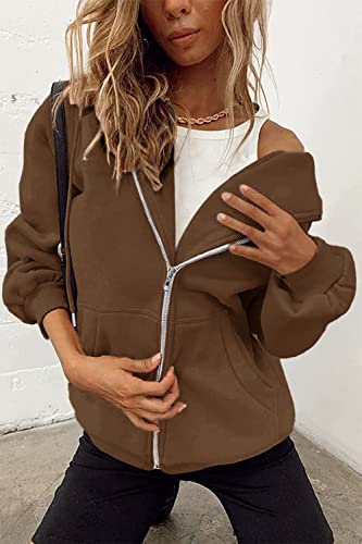 Image of PRETTYGARDEN Women's Fall Zip Up Hoodies Sweatshirts