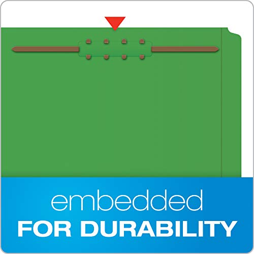 Pendaflex Fastener Folders, 2 Fasteners, Letter Size, Green, 1/3 Cut Tabs In Left, Right, Center Positions, 50 Per Box (22140Gw) #TOP2
