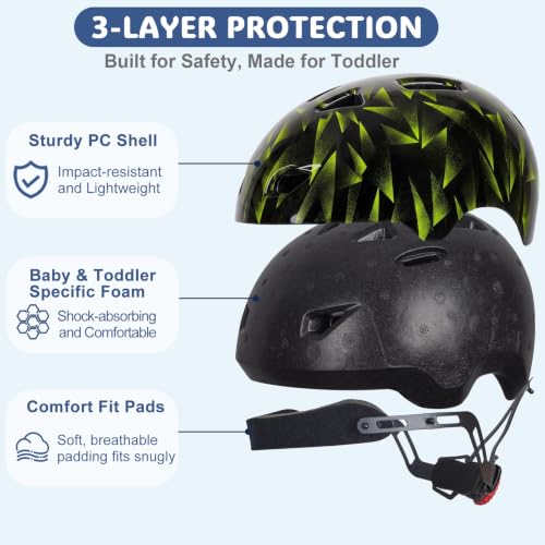 Image of Toddler Helmet, Adjustable Kids Bike Helmet for Ages 1-3-8