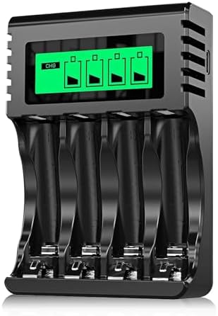 POWEROWL Quick Charger Rechargeable Batteries, LCD Charger for Ni...