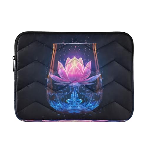 Funda para portátil negra con flores de 13-14 pulgadas miniatura 1