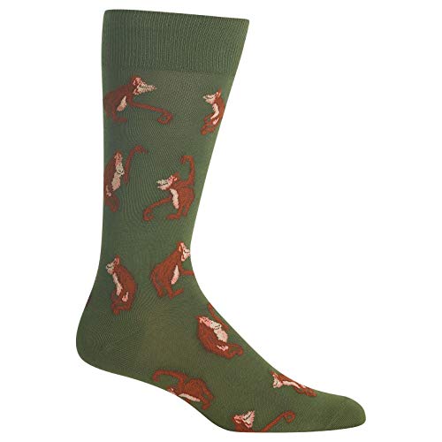 Men's Orangutans Crew Socks Olive