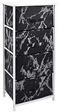 sorbus nightstand chest with 4 drawers bedside furniture end table dresser for clothing bedroom accessories dorm steel frame wood top easy pull fabric bins black white frame 