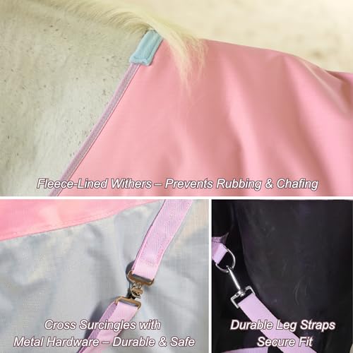 Image of BARN & STABLE 600Denier 3000mm /3000mvp Super Waterproof & Breathable Horse Blankets for Winter with 200g Fill