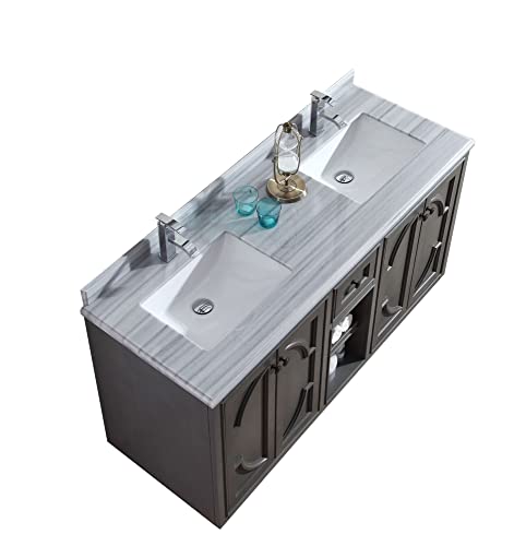 Laviva Odyssey - 60 - Maple Grey Cabinet White Stripes