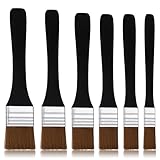 6 Stück Pinselset, Malerpinsel Dekoration, 6 Größen Schwarzer Emulsionspinsel, Weiche Holzpinsel für Wände, Möbel, Zäune, Beizpinsel
