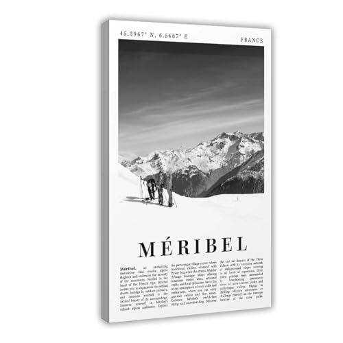 Meribel poster de voyage sur toile déco murale salon et chambre 30x45 cm