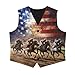 FUSURIRE Kids American Flag Horse Print Vest Fashion Herringbone Boys Vest for Wedding Prom V Neck Formal Waistcoat with Pocket 13-14 Years