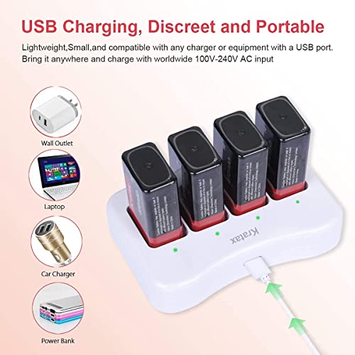 Caricabatteria Kratax 9V, 4 slot Li-ION