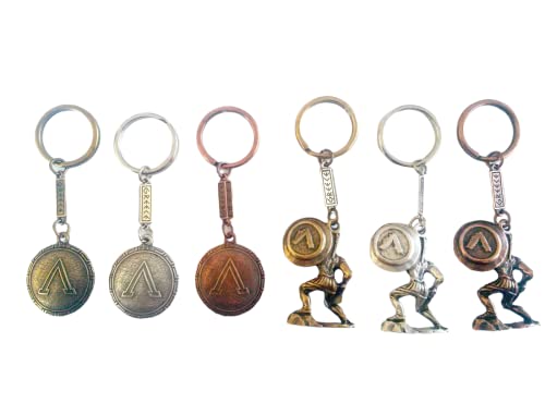 Porte-clés bouclier Leonidas IconsGr : lot de 6 pour ne plus perdre vos clés de maison