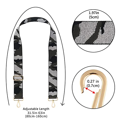 Image of Wide Purse Straps Replacement Adjustable Crossbody Gold Hardware Canvas Shoulder Strap For Women