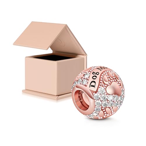 Image of GNOCE Pet Dog Bowl Bead Charm For Women, S925 Sterling Silver Bead Charm NecklaceBracelet for Her, Jewelry Gift